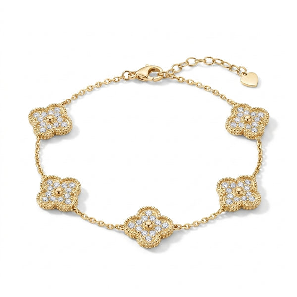 צמיד תלתן · Diamond Clover Bracelet